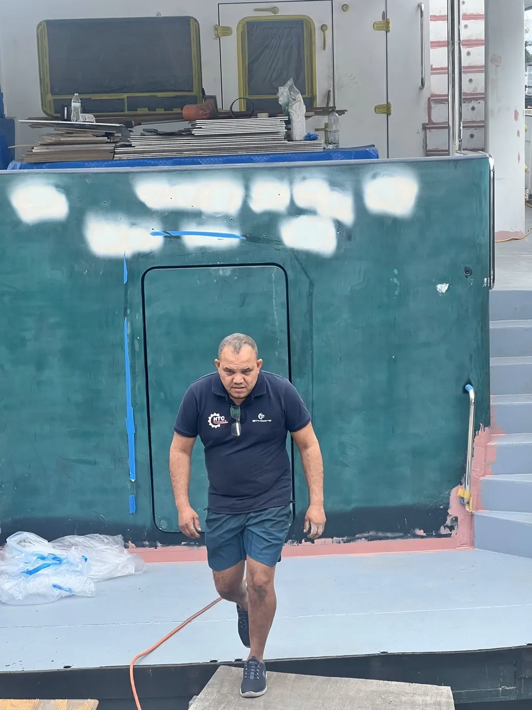 HTC Mechanic technician on board a yacht in Miami